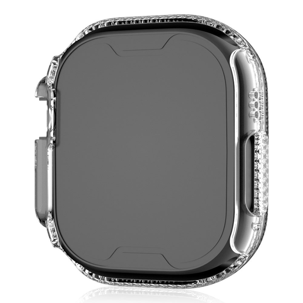 Decory plastové nasazovací pouzdro s kamínky na Apple Watch Ultra 4/3/2/1 49mm - průhledné