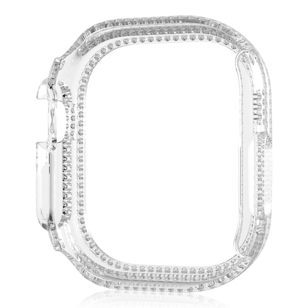 Decory plastové nasazovací pouzdro s kamínky na Apple Watch Ultra 4/3/2/1 49mm - průhledné