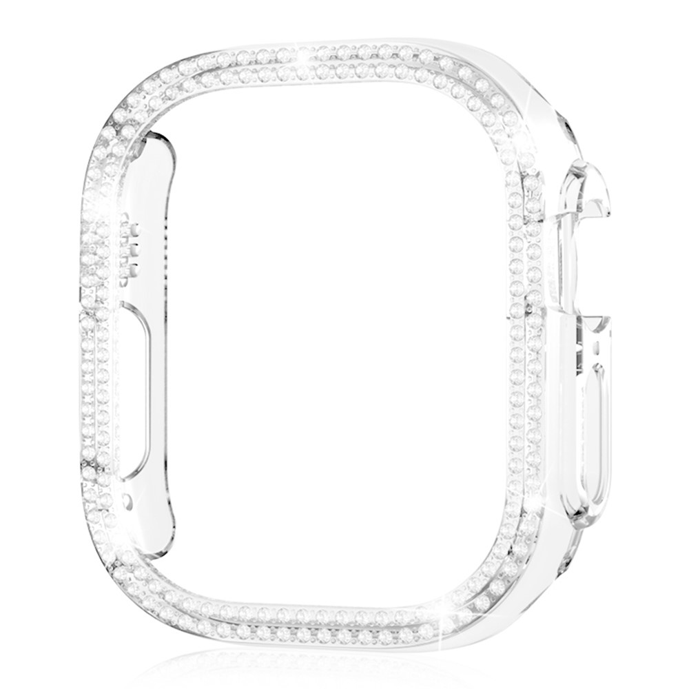 Decory plastové nasazovací pouzdro s kamínky na Apple Watch Ultra 4/3/2/1 49mm - průhledné