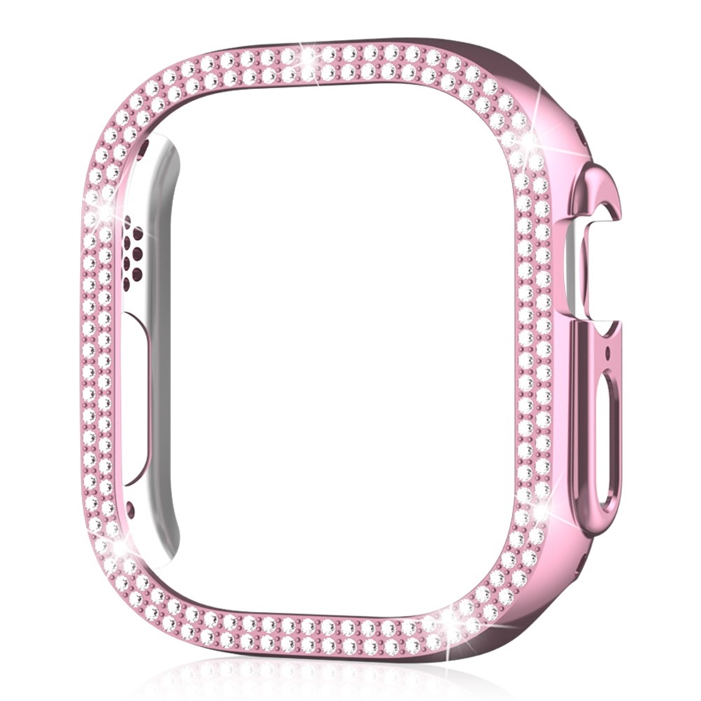 Decory plastové nasazovací pouzdro s kamínky na Apple Watch Ultra 4/3/2/1 49mm - růžové