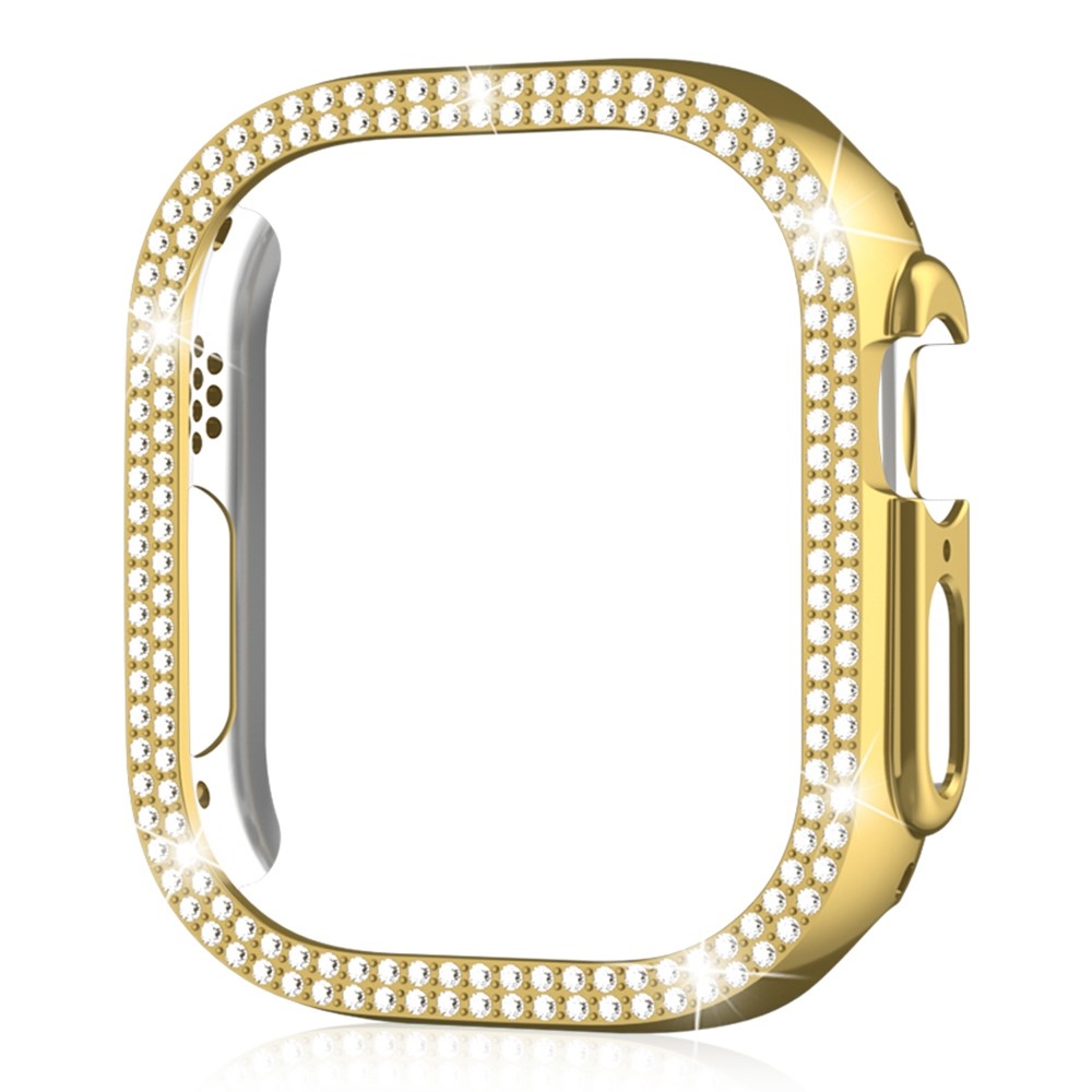 Decory plastové nasazovací pouzdro s kamínky na Apple Watch Ultra 4/3/2/1 49mm - zlaté