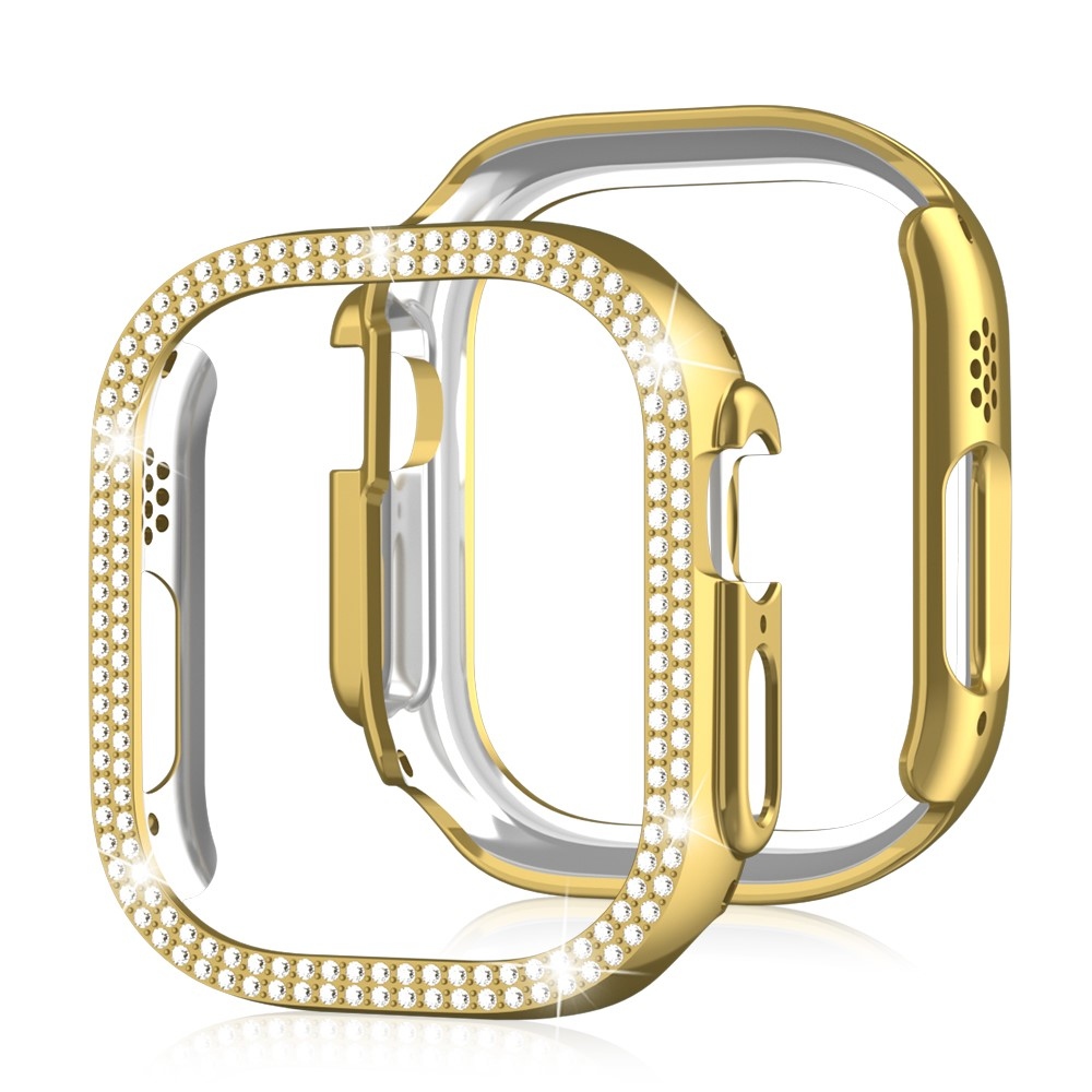 Decory plastové nasazovací pouzdro s kamínky na Apple Watch Ultra 4/3/2/1 49mm - zlaté
