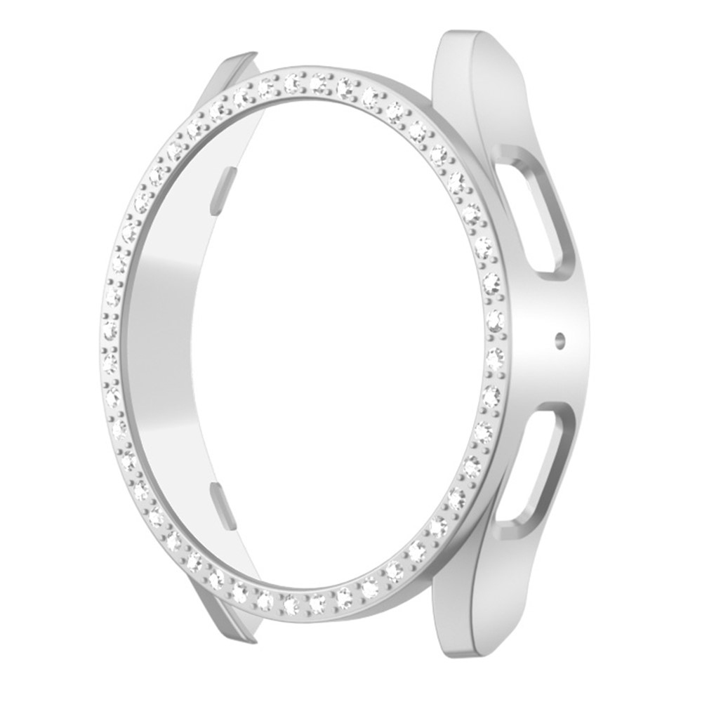 Decory plastové nasazovací pouzdro s kamínky na Samsung Galaxy Watch7 40mm - bílé