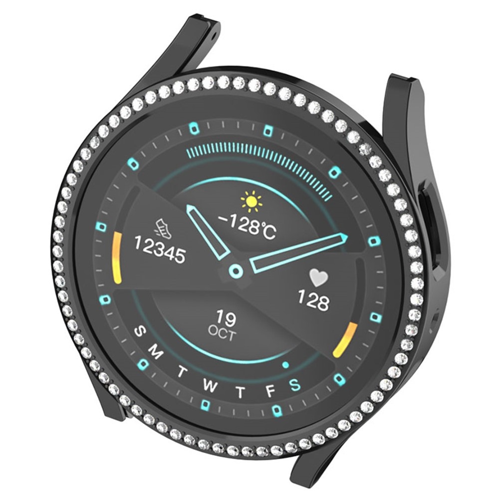 Decory plastové nasazovací pouzdro s kamínky na Samsung Galaxy Watch7 44mm - černé