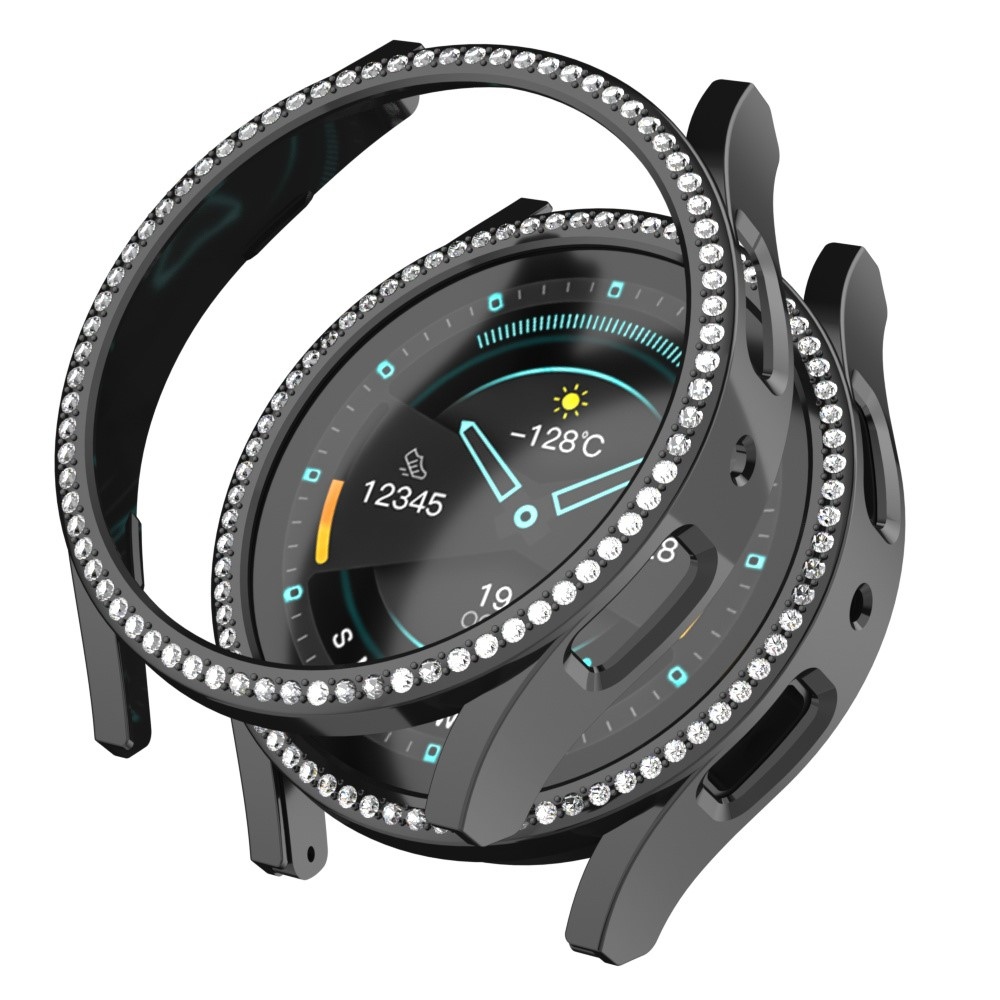 Decory plastové nasazovací pouzdro s kamínky na Samsung Galaxy Watch7 44mm - černé
