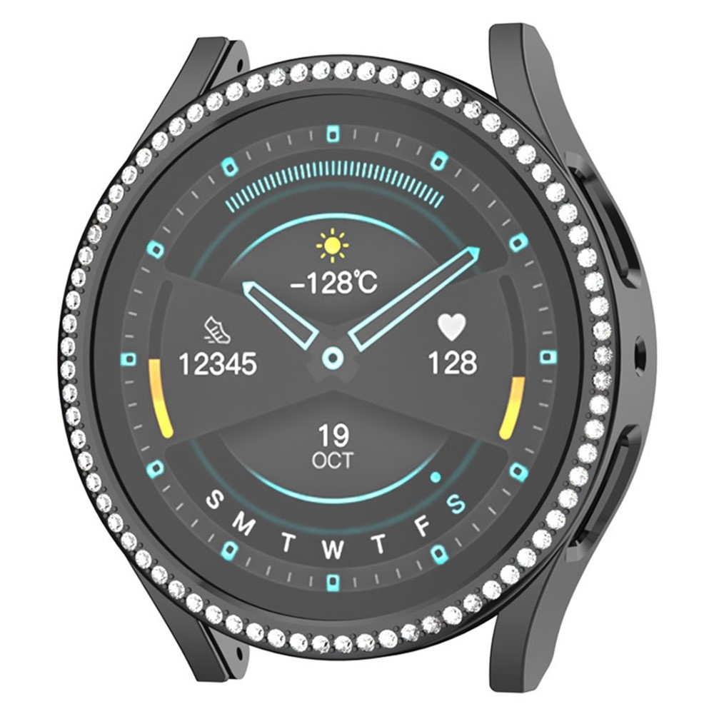 Decory plastové nasazovací pouzdro s kamínky na Samsung Galaxy Watch7 44mm - černé