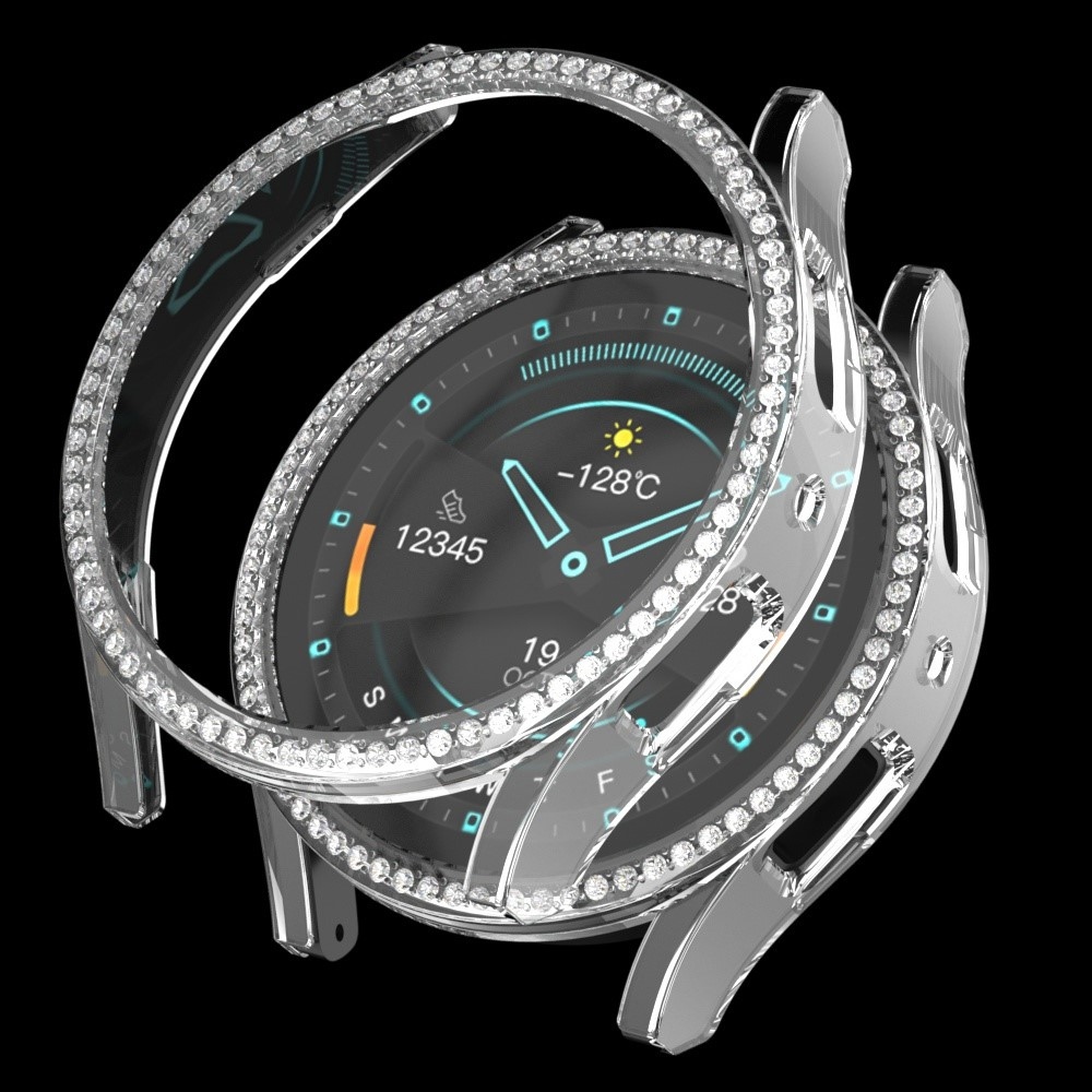 Decory plastové nasazovací pouzdro s kamínky na Samsung Galaxy Watch7 44mm - průhledné