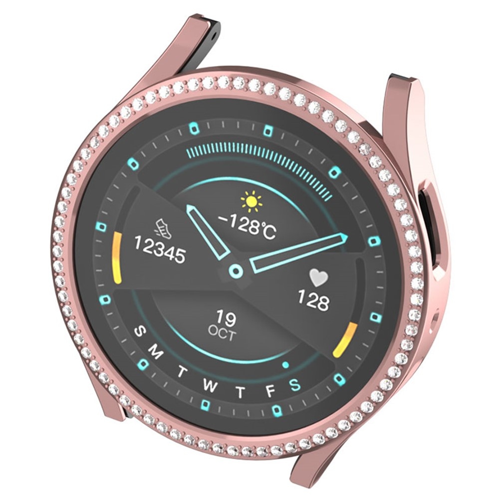Decory plastové nasazovací pouzdro s kamínky na Samsung Galaxy Watch7 44mm - růžové