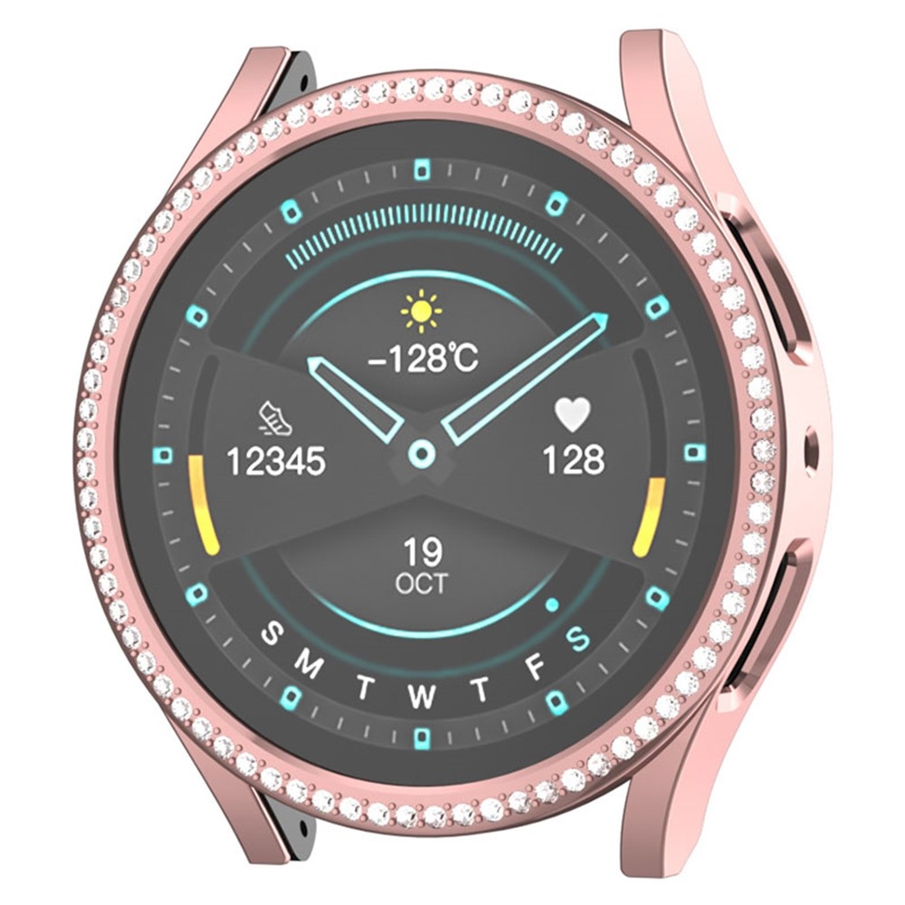 Decory plastové nasazovací pouzdro s kamínky na Samsung Galaxy Watch7 44mm - růžové