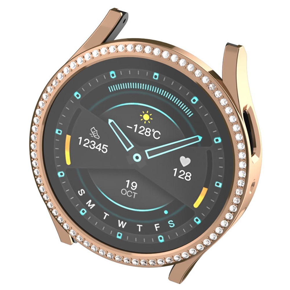 Decory plastové nasazovací pouzdro s kamínky na Samsung Galaxy Watch7 44mm - růžovozlaté