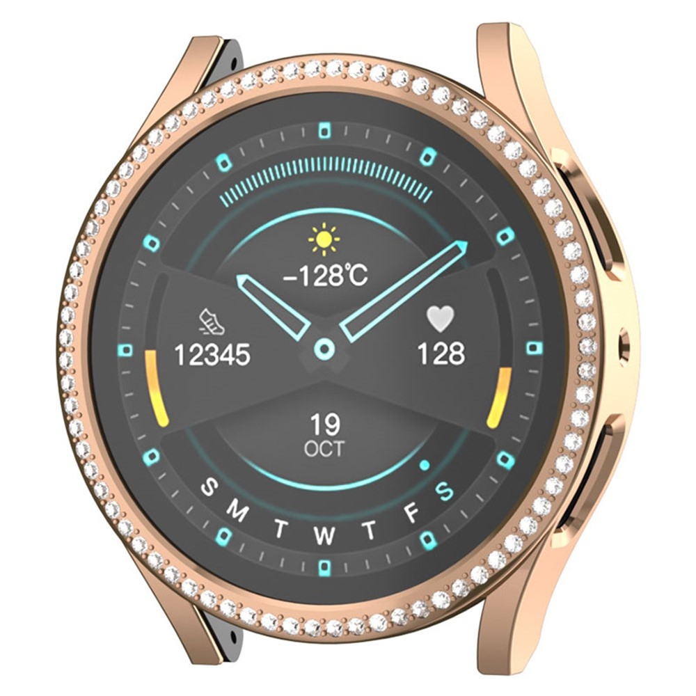 Decory plastové nasazovací pouzdro s kamínky na Samsung Galaxy Watch7 44mm - růžovozlaté