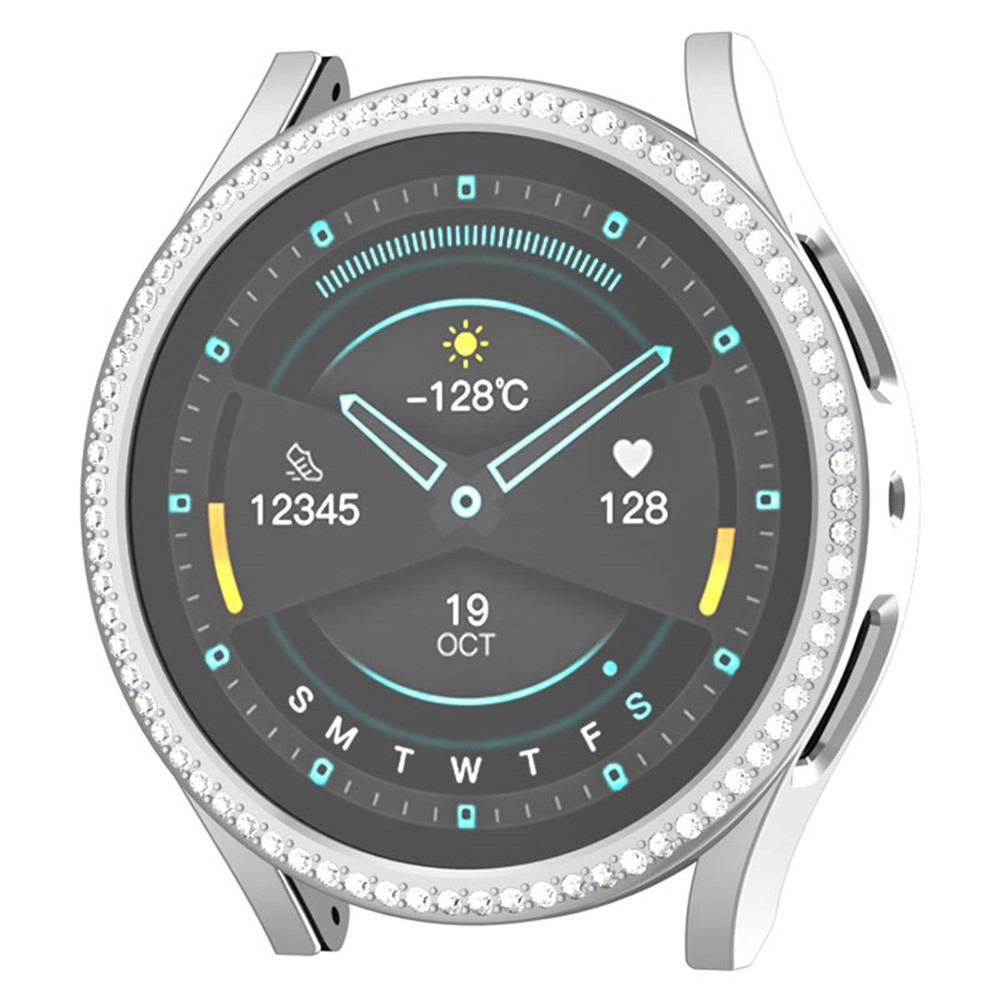 Decory plastové nasazovací pouzdro s kamínky na Samsung Galaxy Watch7 44mm - stříbrné