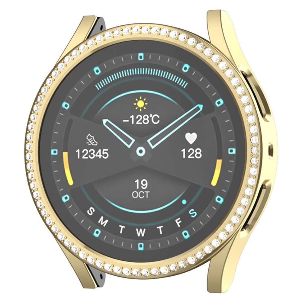 Decory plastové nasazovací pouzdro s kamínky na Samsung Galaxy Watch7 44mm - zlaté