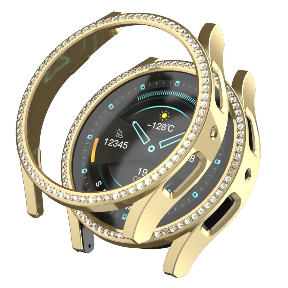 Decory plastové nasazovací pouzdro s kamínky na Samsung Galaxy Watch7 44mm - zlaté