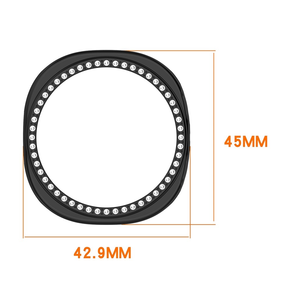 Decory plastové nasazovací pouzdro s kamínky na Samsung Galaxy Watch8 40mm - černé