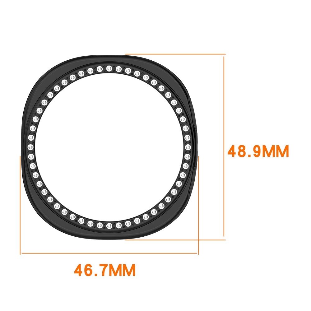 Decory plastové nasazovací pouzdro s kamínky na Samsung Galaxy Watch8 44mm - černé