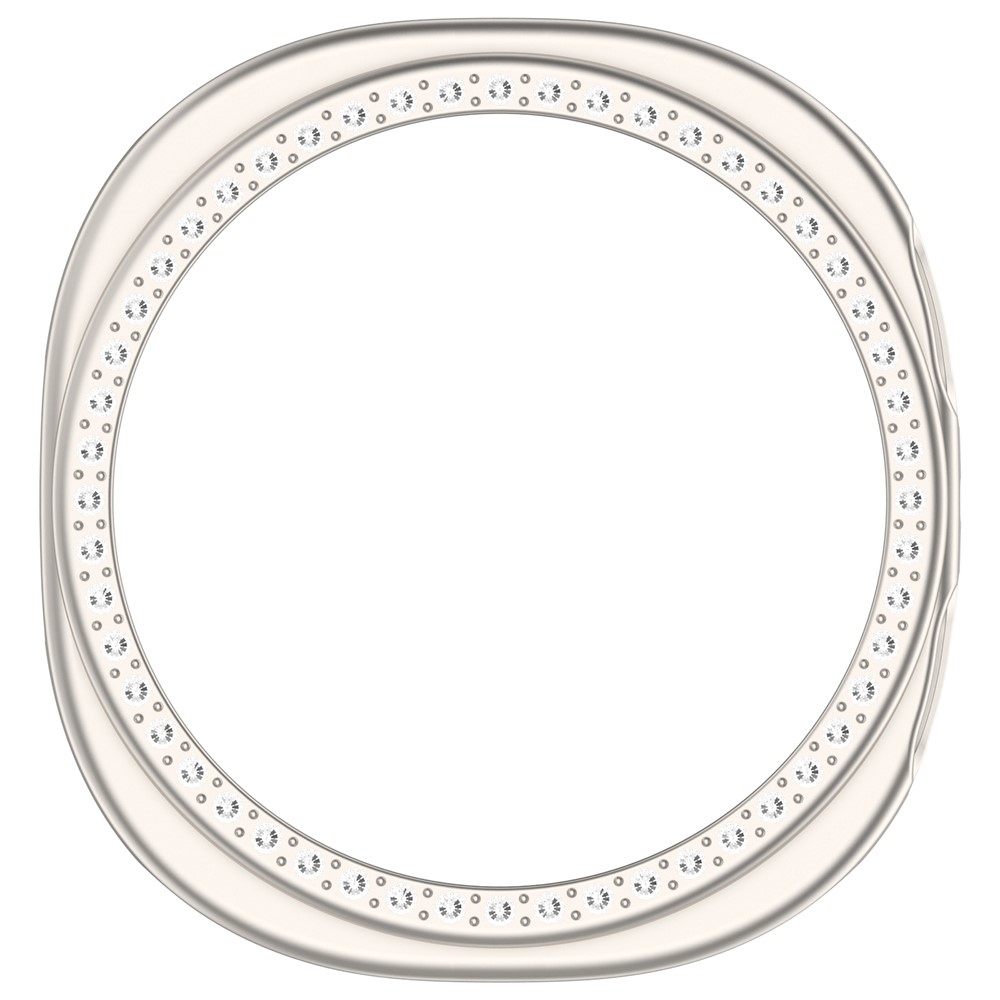 Decory plastové nasazovací pouzdro s kamínky na Samsung Galaxy Watch9 40mm - béžové