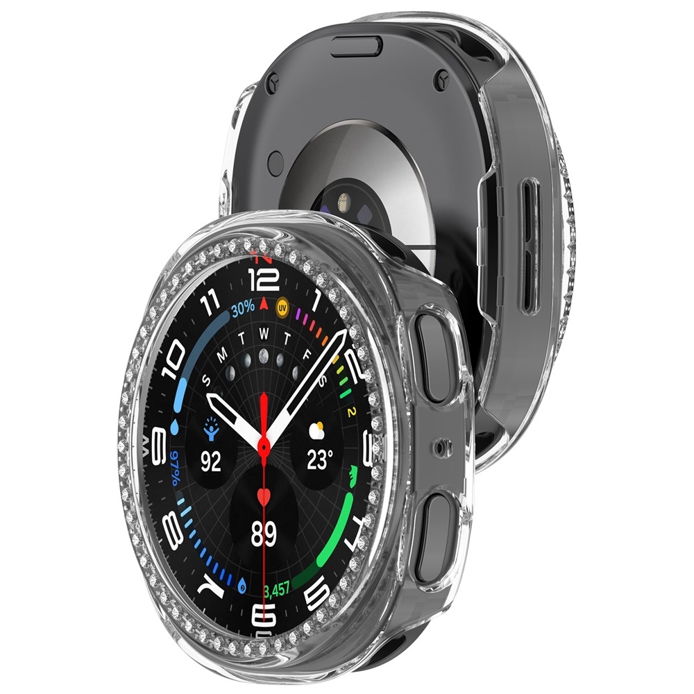 Decory plastové nasazovací pouzdro s kamínky na Samsung Galaxy Watch9 40mm - průhledné