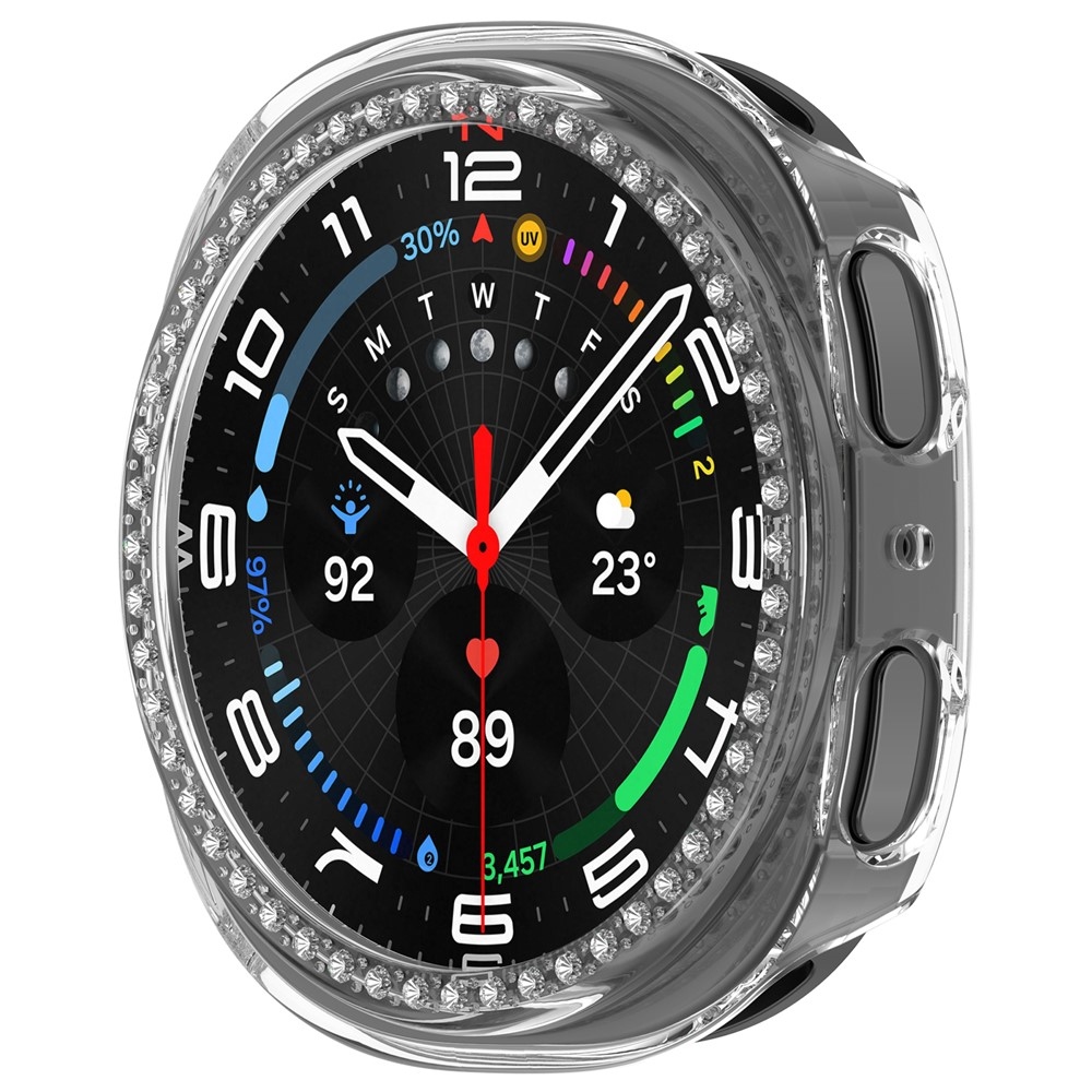 Decory plastové nasazovací pouzdro s kamínky na Samsung Galaxy Watch9 44mm - průhledné