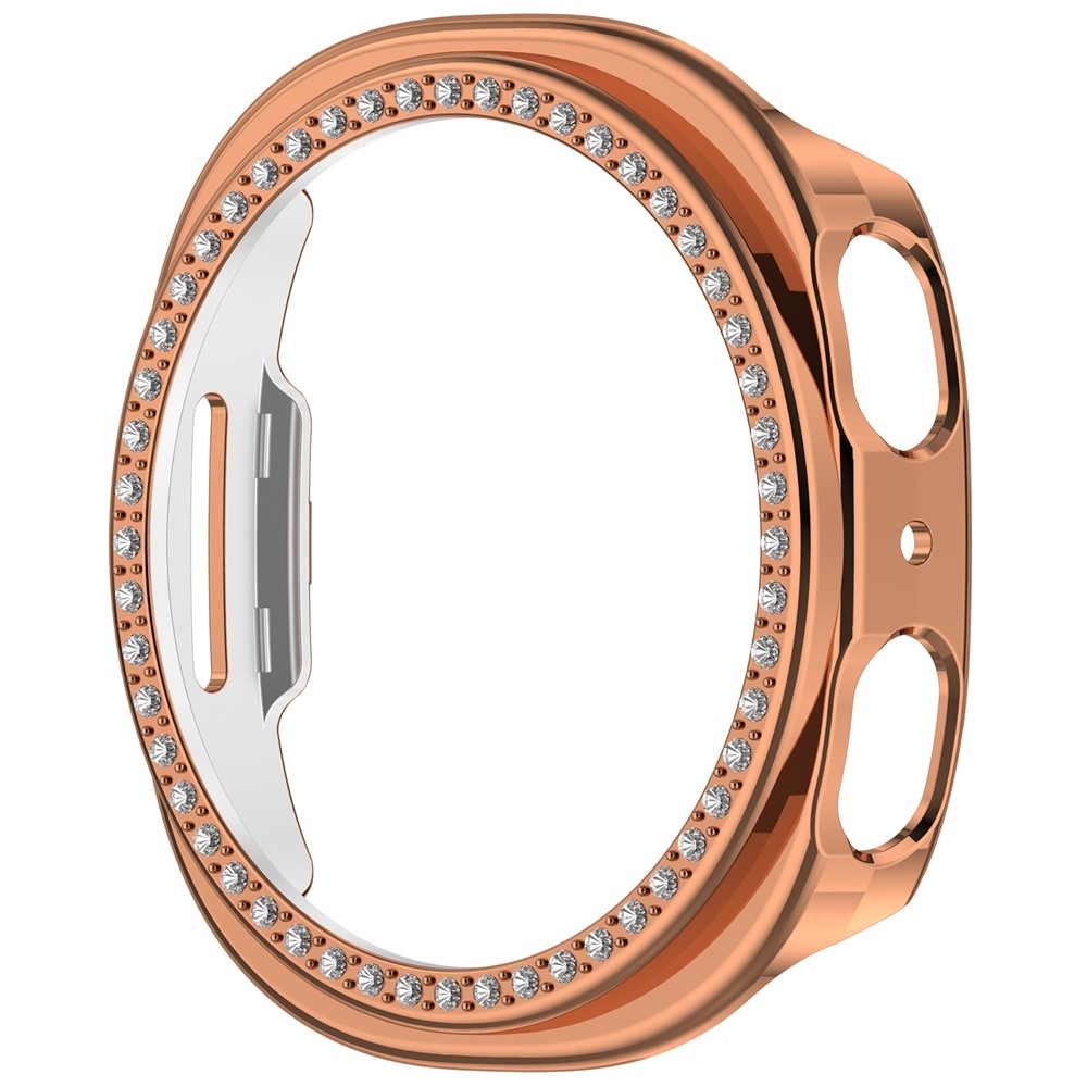 Decory plastové nasazovací pouzdro s kamínky na Samsung Galaxy Watch9 44mm - růžovozlaté