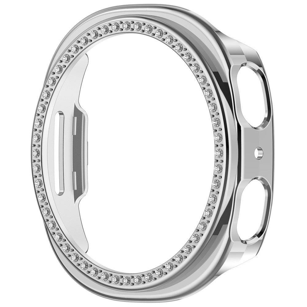 Decory plastové nasazovací pouzdro s kamínky na Samsung Galaxy Watch9 44mm - stříbrné
