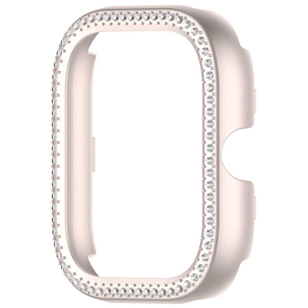 Decory plastové nasazovací pouzdro s kamínky na Xiaomi Redmi Watch 5 - béžové