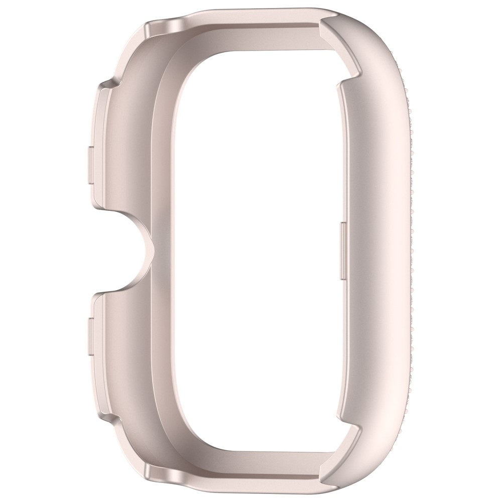 Decory plastové nasazovací pouzdro s kamínky na Xiaomi Redmi Watch 5 - béžové
