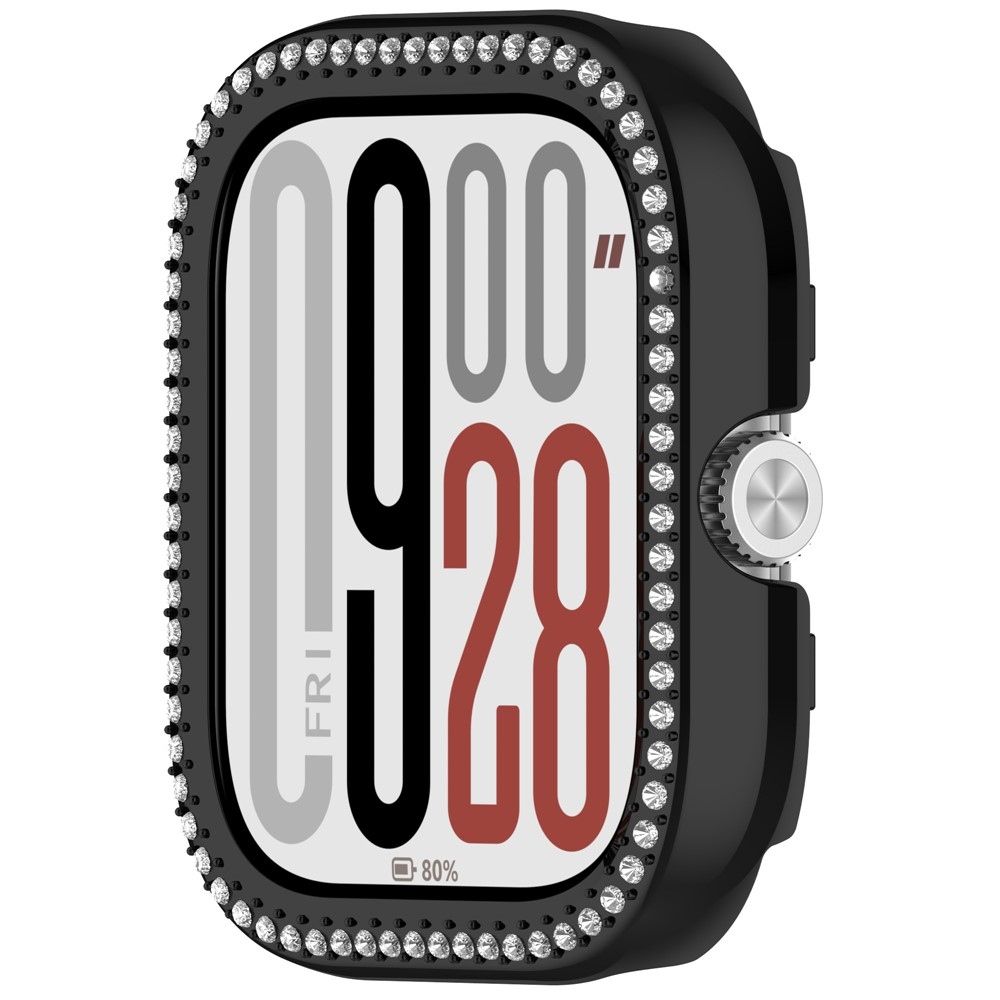 Decory plastové nasazovací pouzdro s kamínky na Xiaomi Redmi Watch 5 - černé