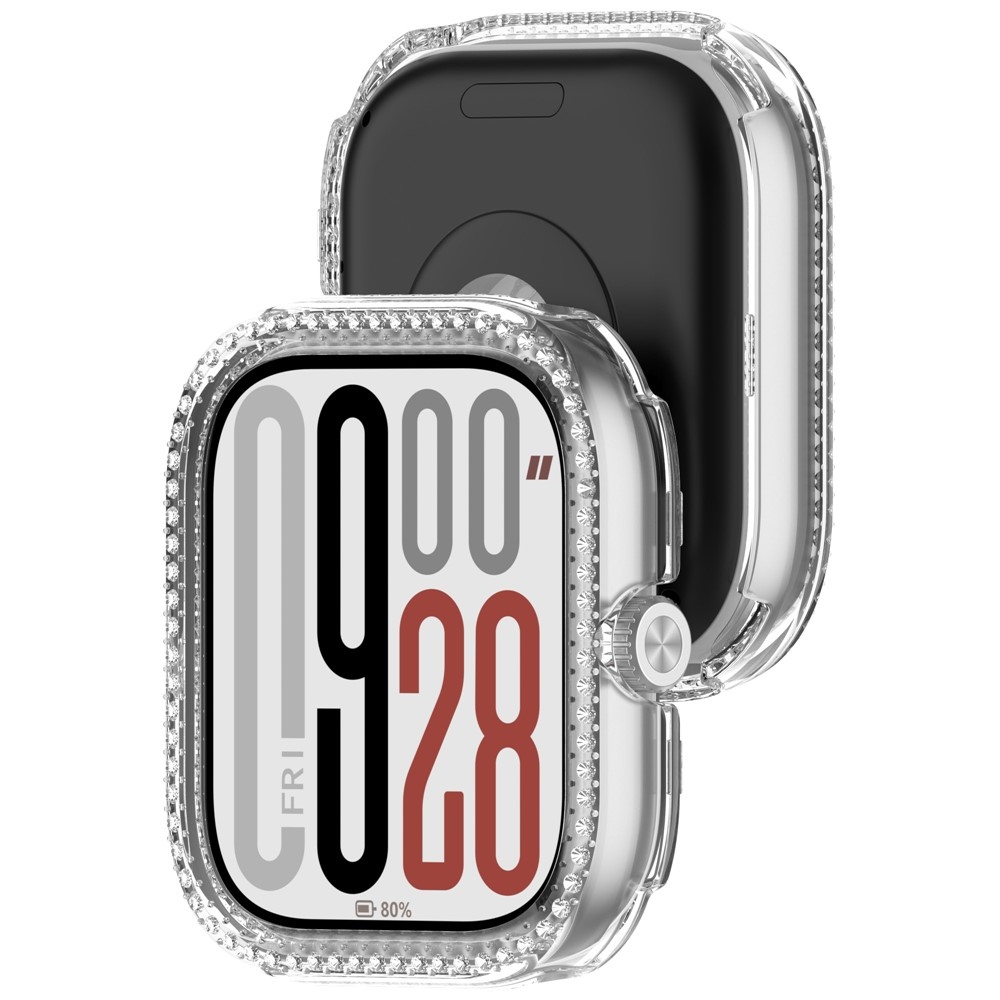 Decory plastové nasazovací pouzdro s kamínky na Xiaomi Redmi Watch 5 - průhledné