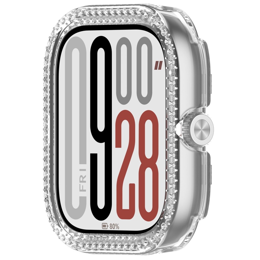 Decory plastové nasazovací pouzdro s kamínky na Xiaomi Redmi Watch 5 - průhledné