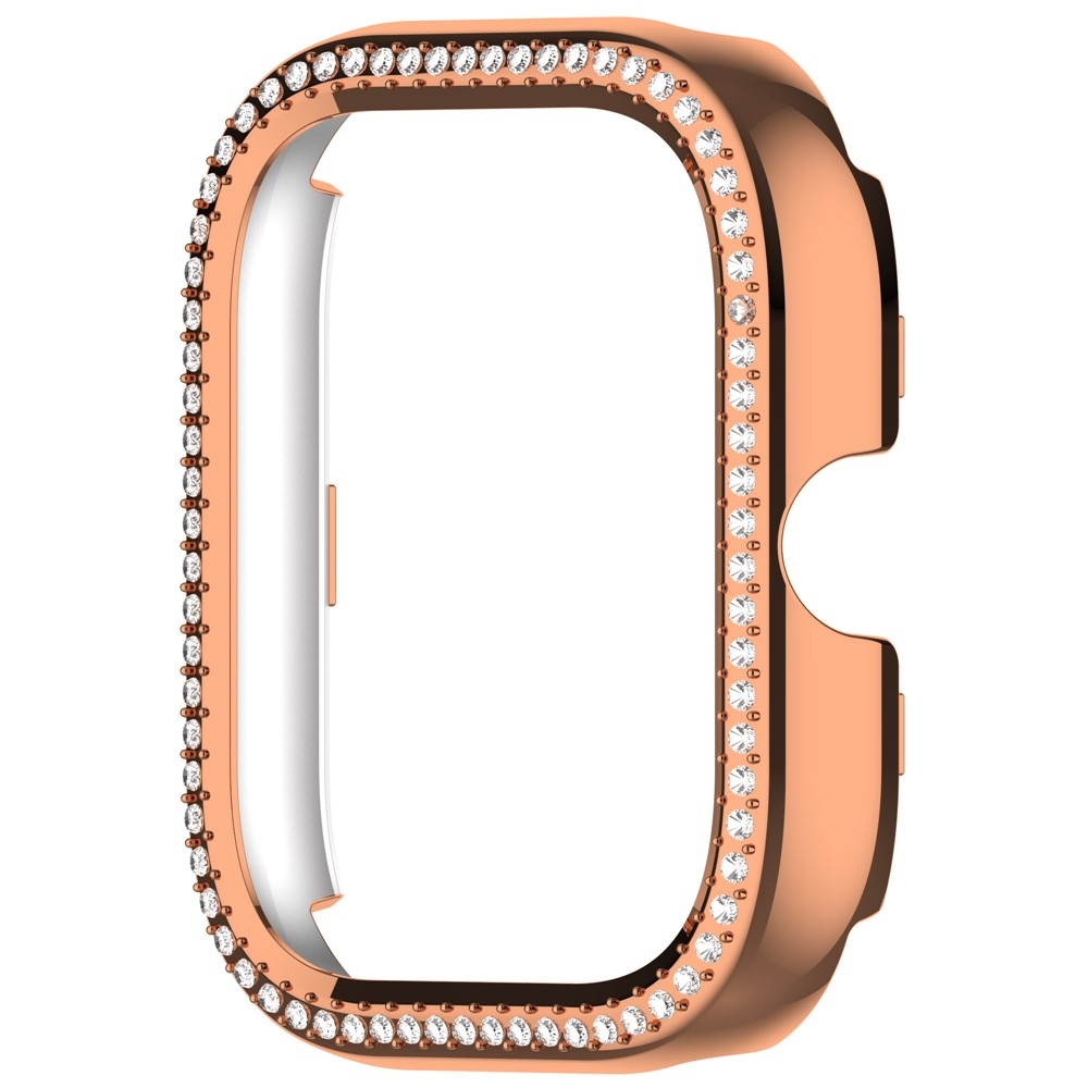 Decory plastové nasazovací pouzdro s kamínky na Xiaomi Redmi Watch 5 - růžovozlaté