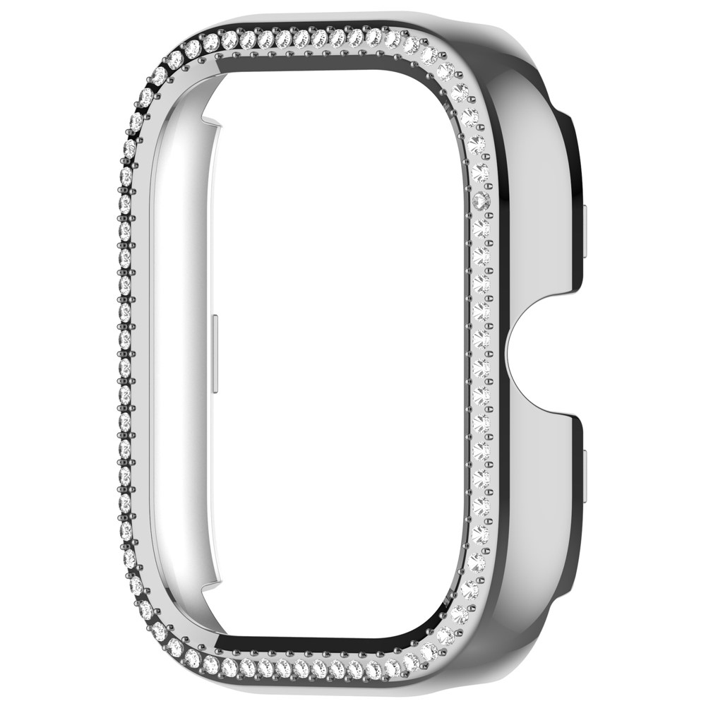 Decory plastové nasazovací pouzdro s kamínky na Xiaomi Redmi Watch 5 - stříbrné