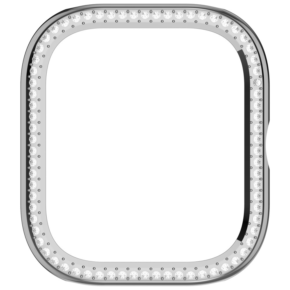 Decory plastové nasazovací pouzdro s kamínky na Xiaomi Redmi Watch 5 - stříbrné
