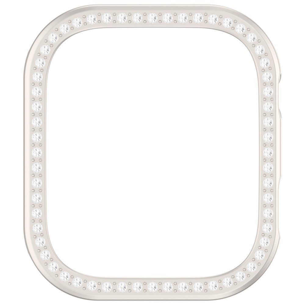 Decory plastové nasazovací pouzdro s kamínky na Xiaomi Redmi Watch 6 - béžové