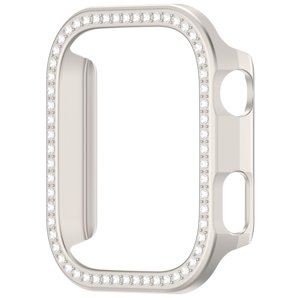 Decory plastové nasazovací pouzdro s kamínky na Xiaomi Redmi Watch 6 - béžové
