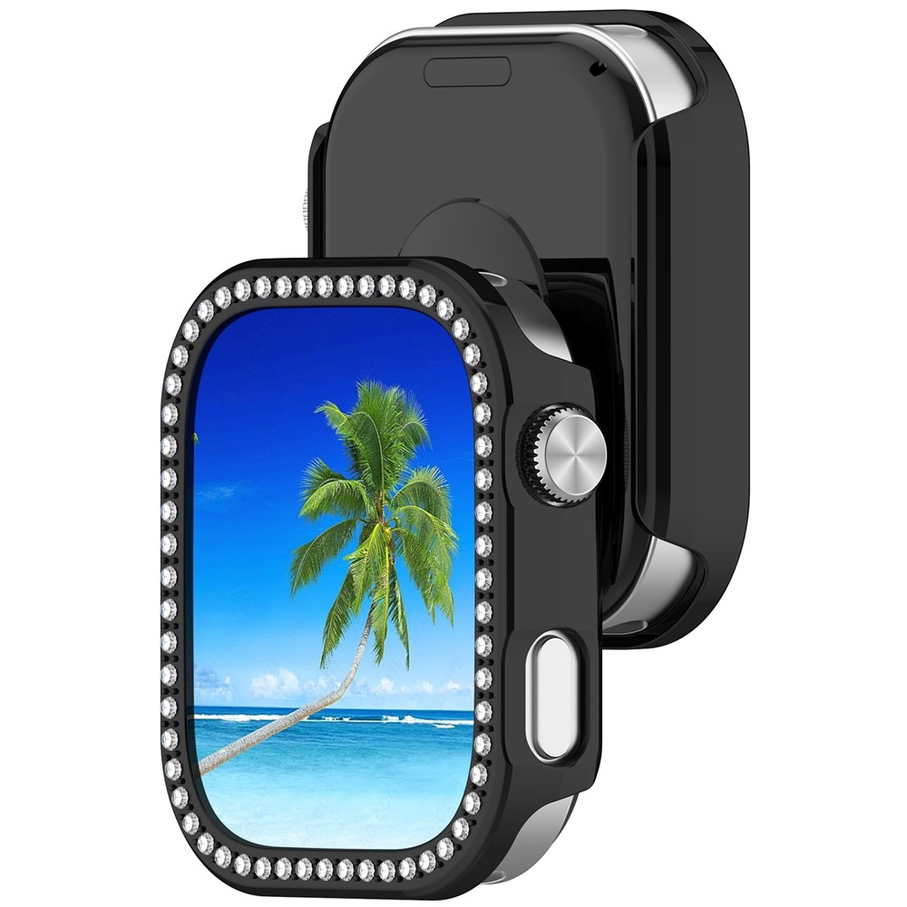 Decory plastové nasazovací pouzdro s kamínky na Xiaomi Redmi Watch 6 - černé