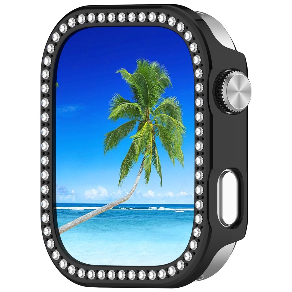 Decory plastové nasazovací pouzdro s kamínky na Xiaomi Redmi Watch 6 - černé
