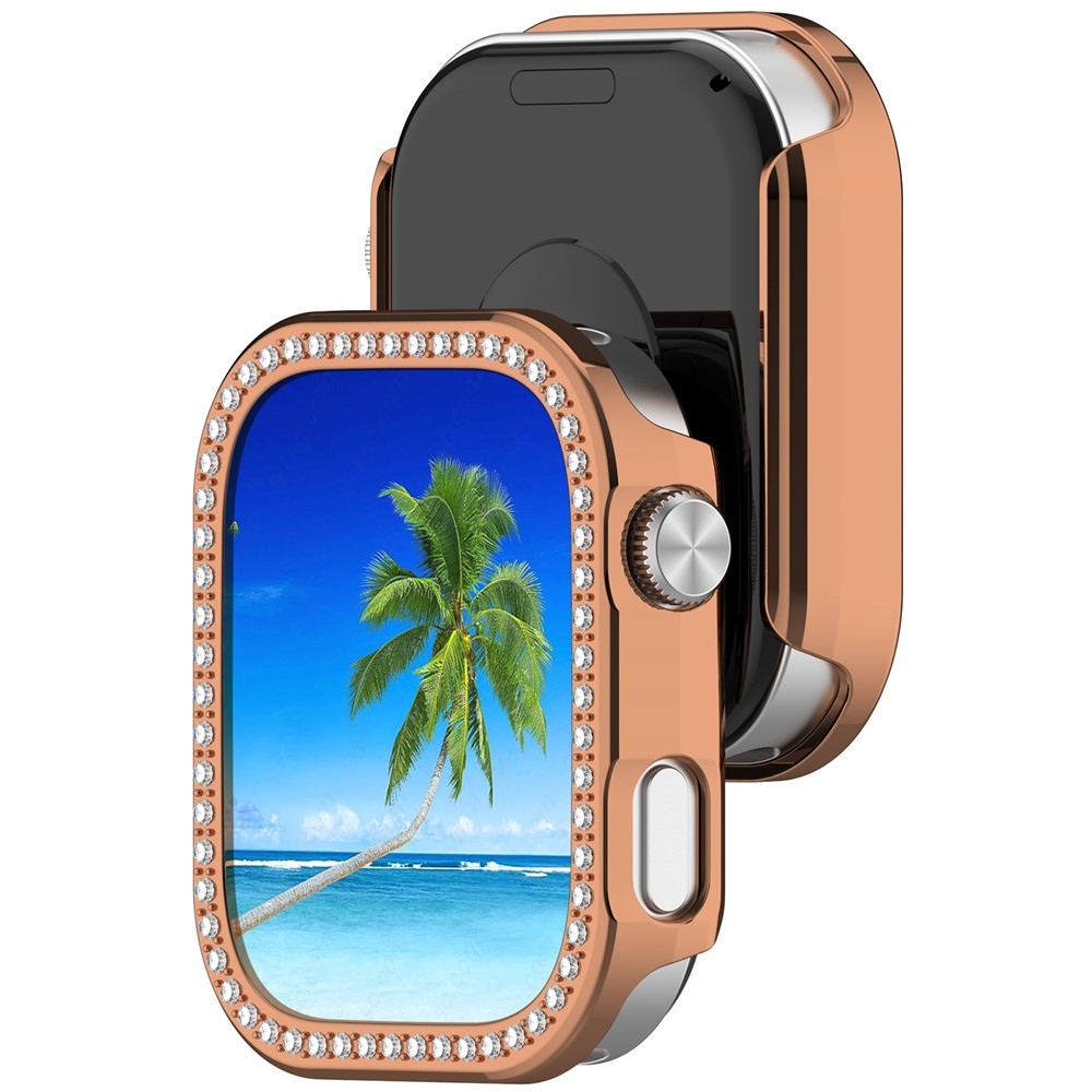 Decory plastové nasazovací pouzdro s kamínky na Xiaomi Redmi Watch 6 - růžovozlaté