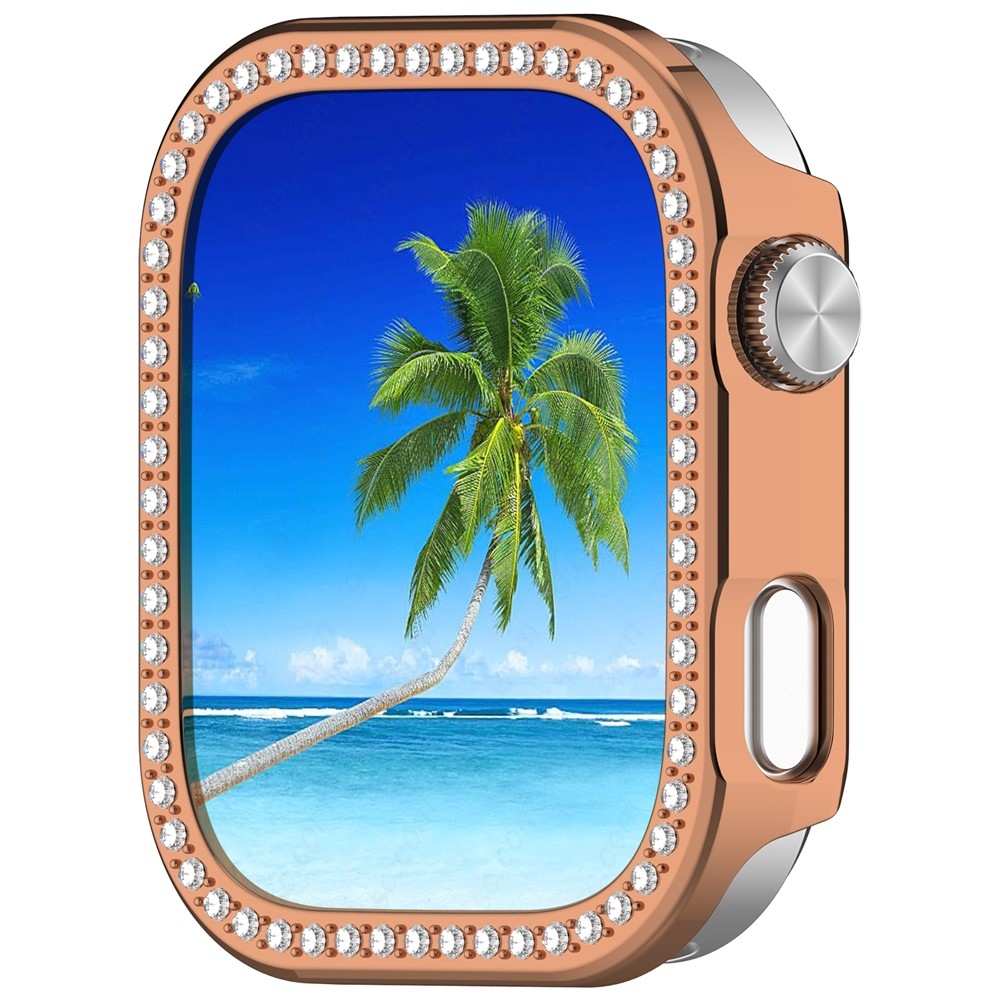 Decory plastové nasazovací pouzdro s kamínky na Xiaomi Redmi Watch 6 - růžovozlaté