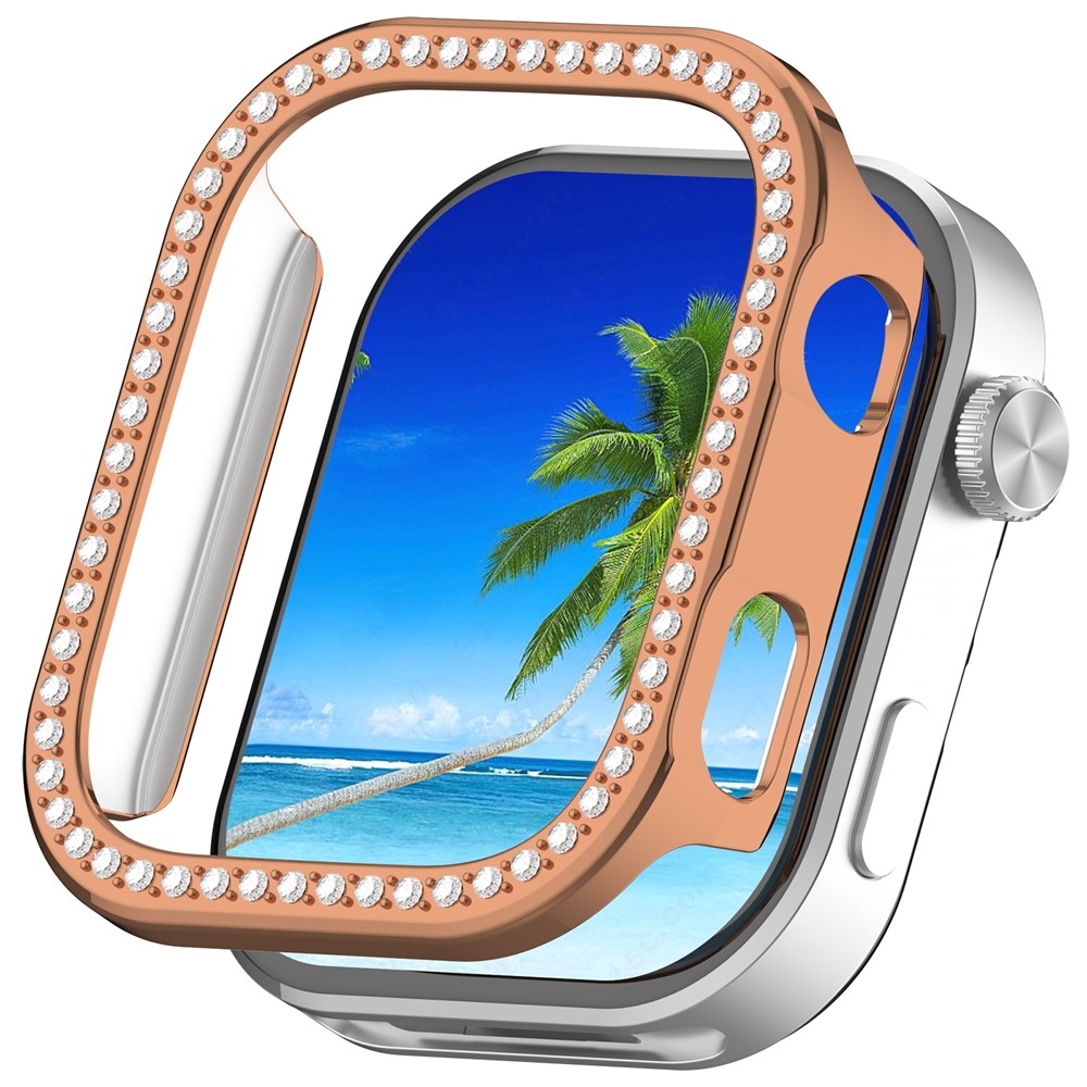Decory plastové nasazovací pouzdro s kamínky na Xiaomi Redmi Watch 6 - růžovozlaté