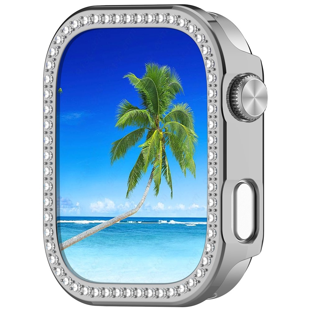 Decory plastové nasazovací pouzdro s kamínky na Xiaomi Redmi Watch 6 - stříbrné