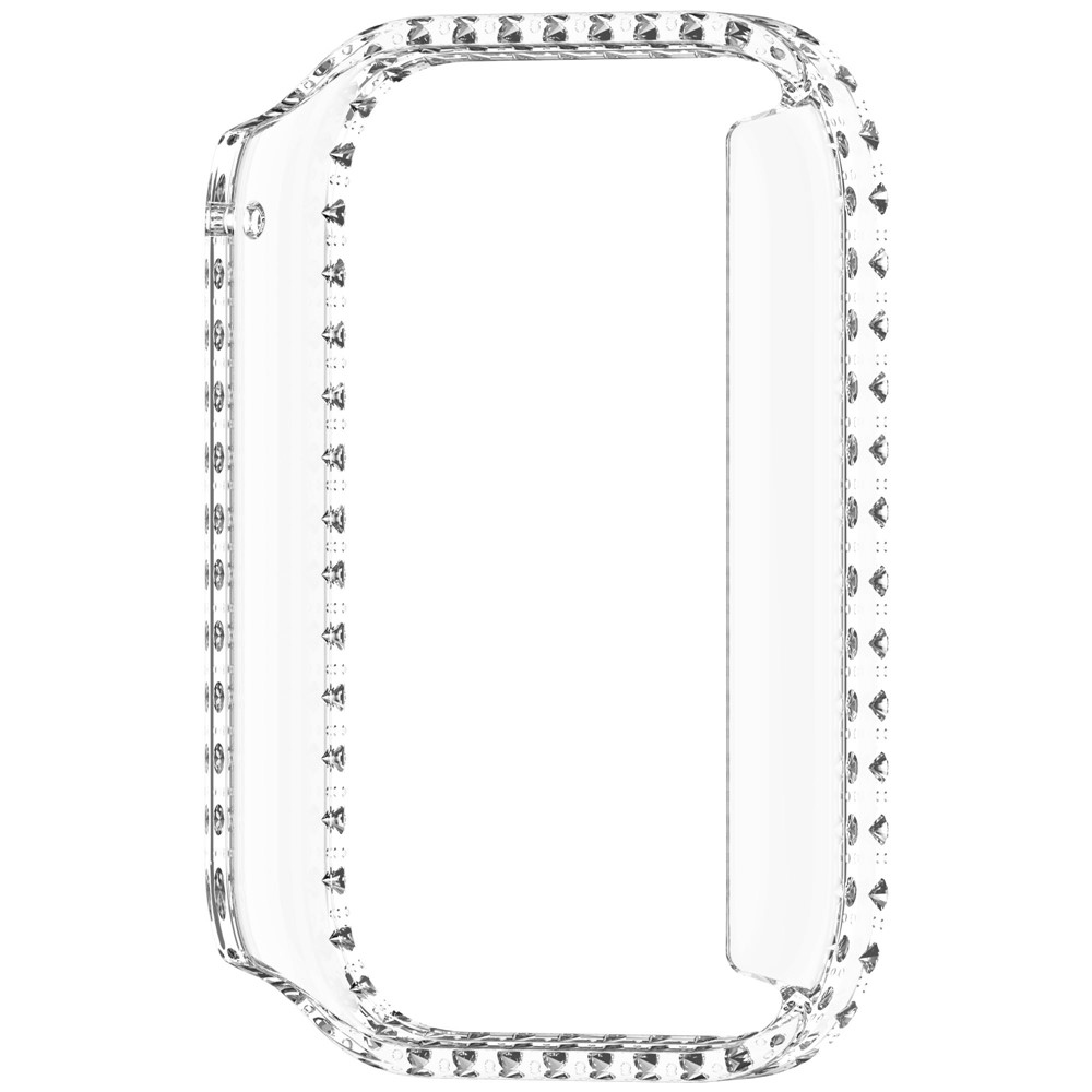 Decory plastové nasazovací pouzdro s kamínky na Xiaomi Smart Band 10 Pro - průhledné