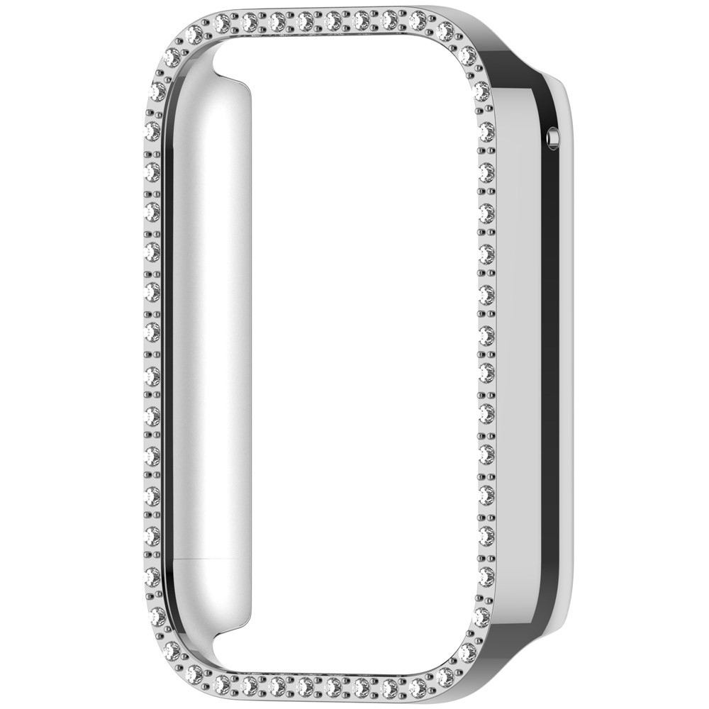 Decory plastové nasazovací pouzdro s kamínky na Xiaomi Smart Band 10 Pro - stříbrné