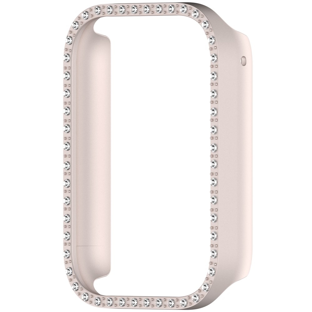 Decory plastové nasazovací pouzdro s kamínky na Xiaomi Smart Band 8 Pro - béžové