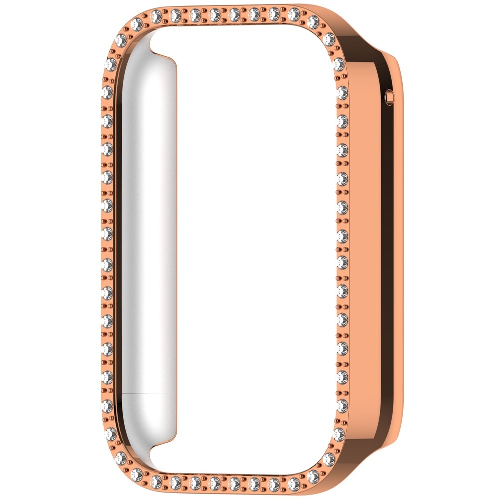 Decory plastové nasazovací pouzdro s kamínky na Xiaomi Smart Band 8 Pro - růžovozlaté