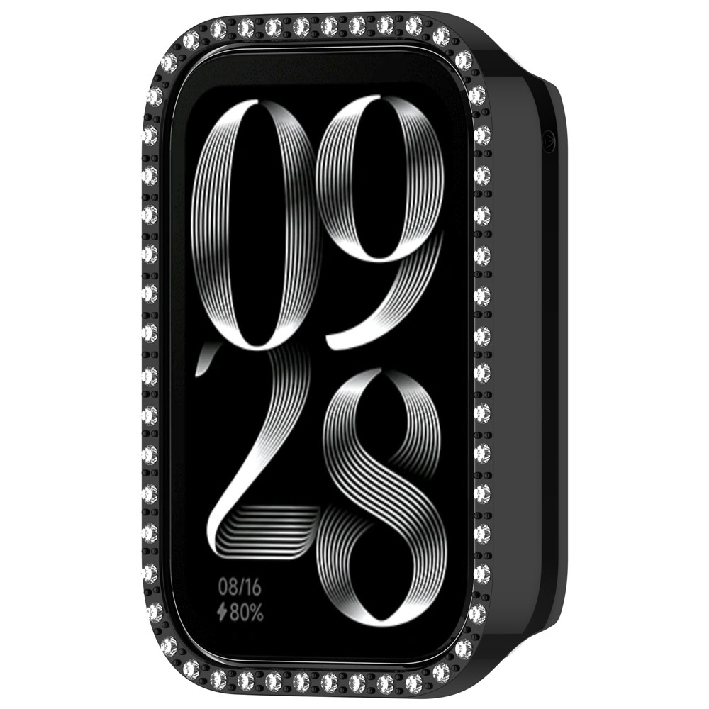 Decory plastové nasazovací pouzdro s kamínky na Xiaomi Smart Band 9 Pro - černé