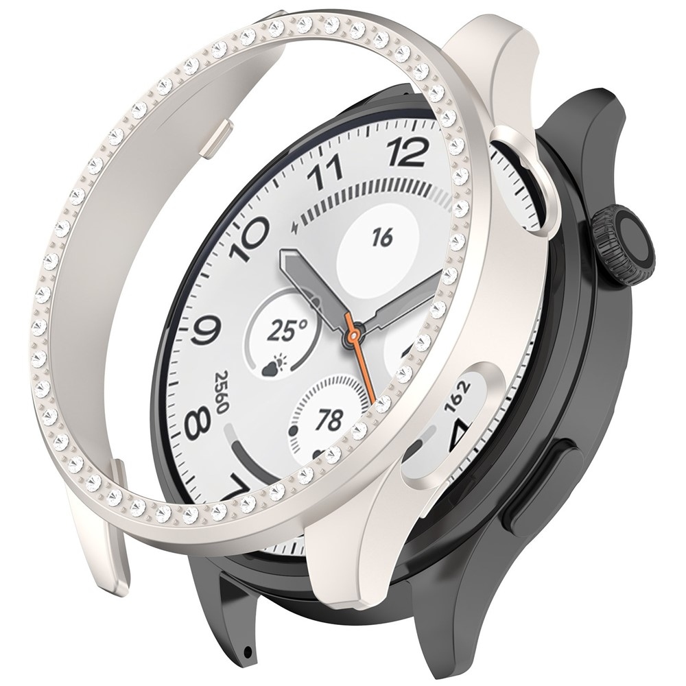 Decory plastové nasazovací pouzdro s kamínky na Xiaomi Watch 5 - béžové