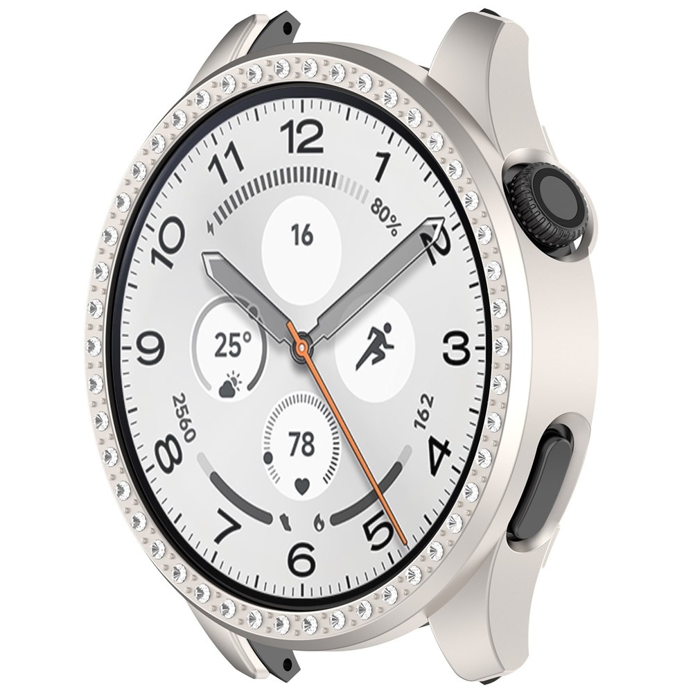 Decory plastové nasazovací pouzdro s kamínky na Xiaomi Watch 5 - béžové