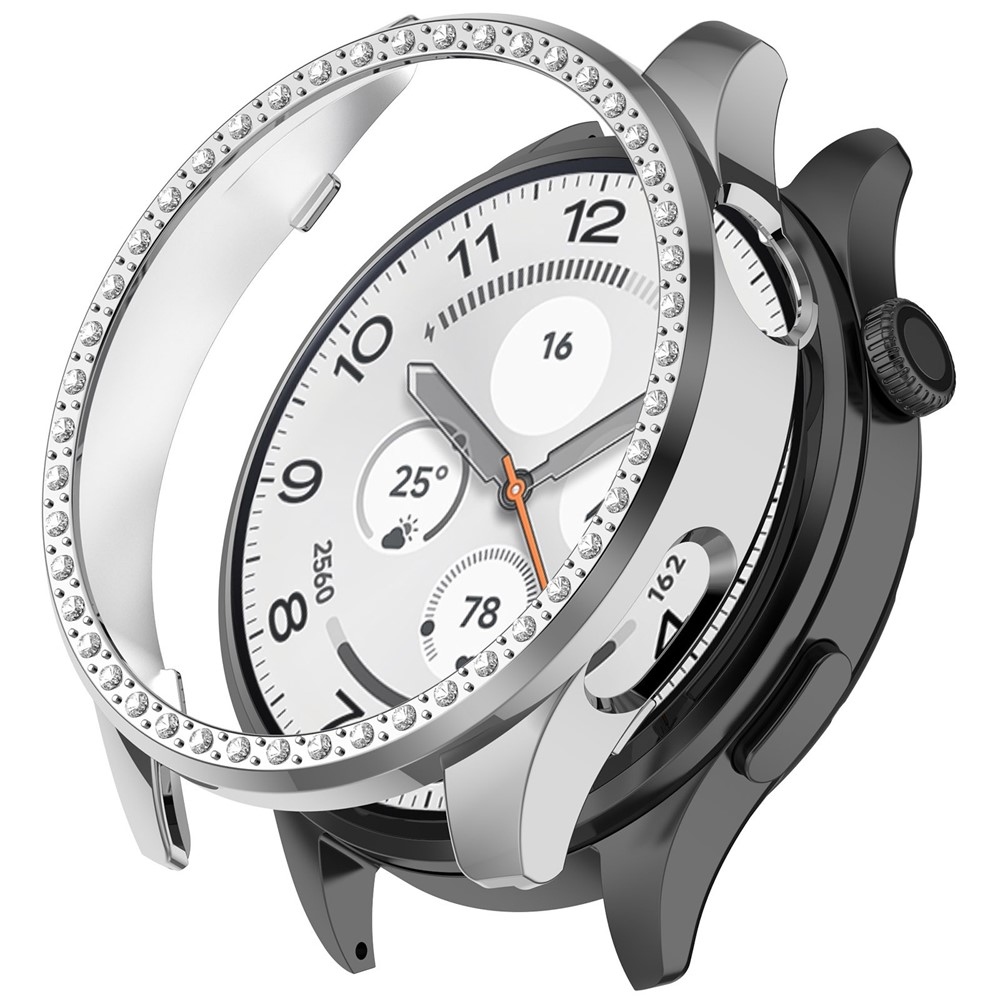 Decory plastové nasazovací pouzdro s kamínky na Xiaomi Watch 5 - stříbrné