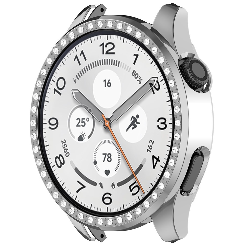 Decory plastové nasazovací pouzdro s kamínky na Xiaomi Watch 5 - stříbrné